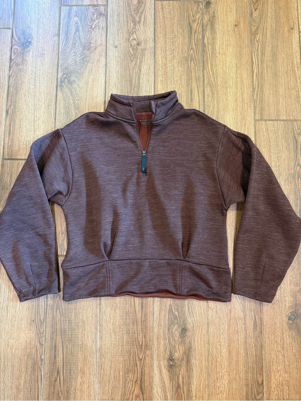 Athleta Women's Brown 1/4 Zip Fleece Pullover Sweatshirt Size M